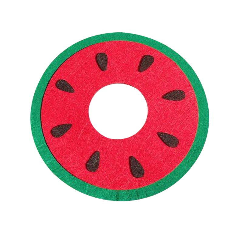 Red and green watermelon-shaped felt Elizabethan collar