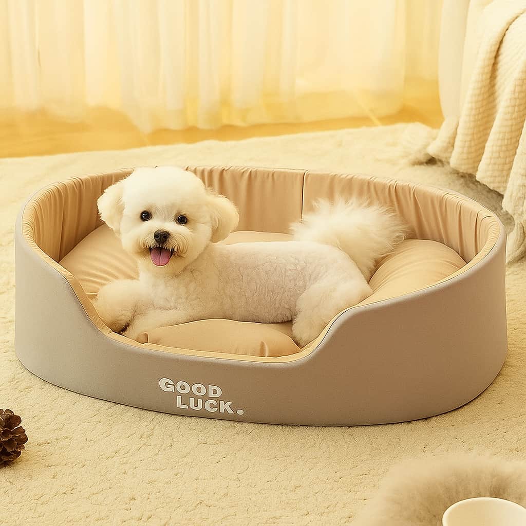 All-season orthopedic pet bed with washable cover