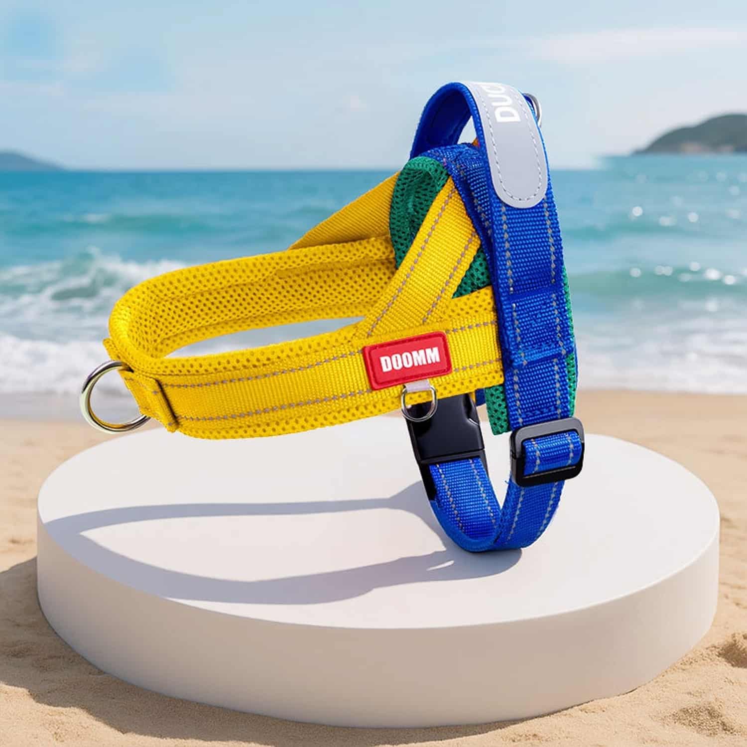 No-pull dog harness with front redirect clip and breathable mesh